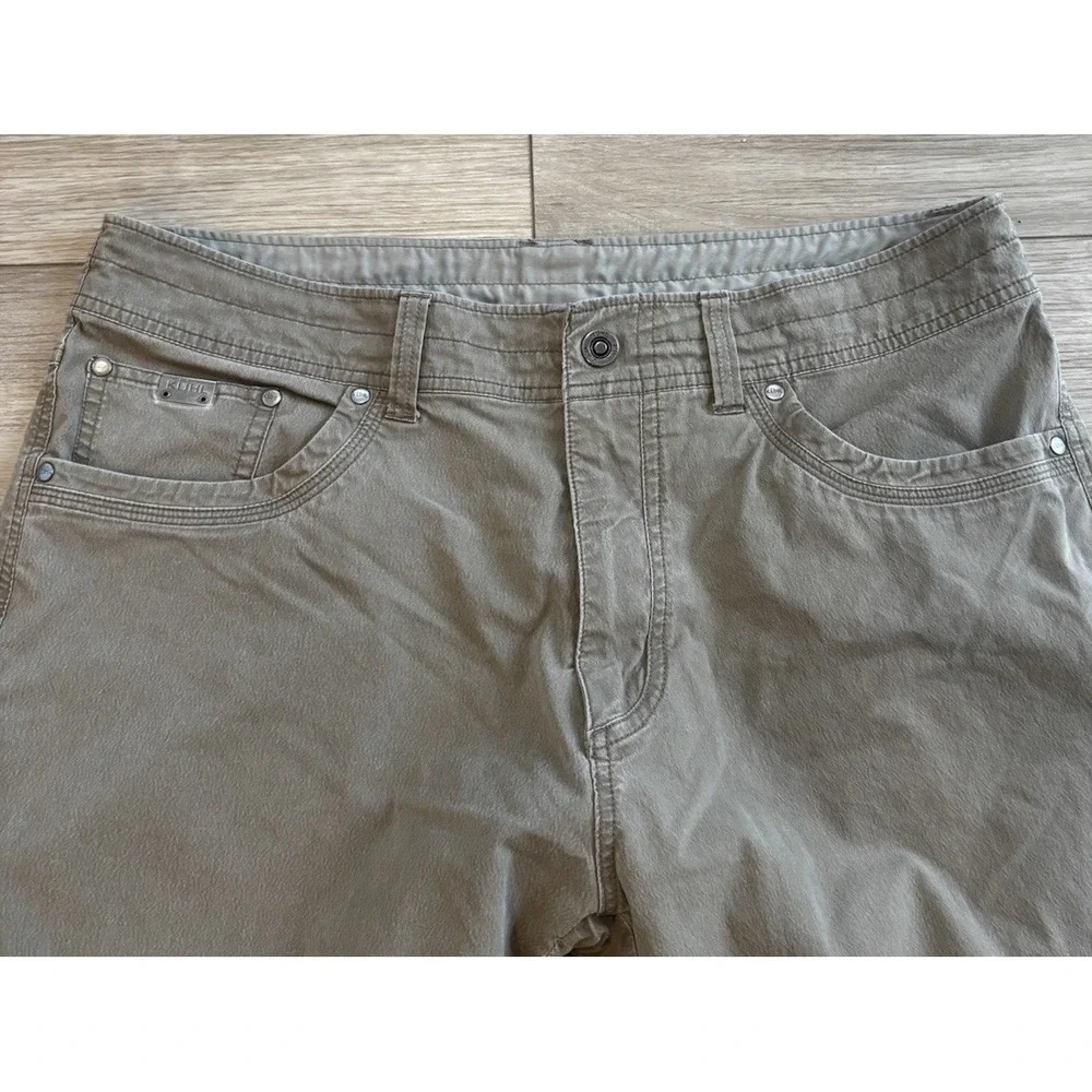 Kuhl Revolvr Pants Men 36x32 Beige Articulated Gusseted Hiking Camp Gorpcore